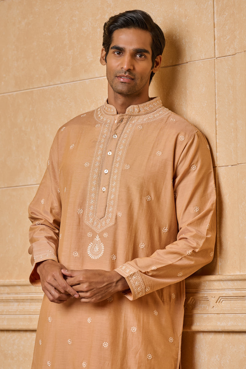 Yellow Ochre Chikankari Kurta Set