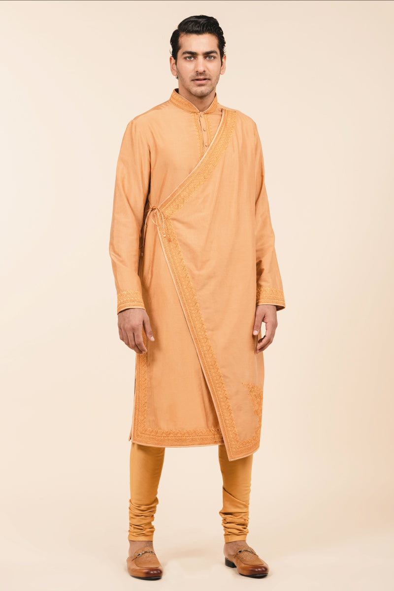 Rust Asymmetrical Kurta Set