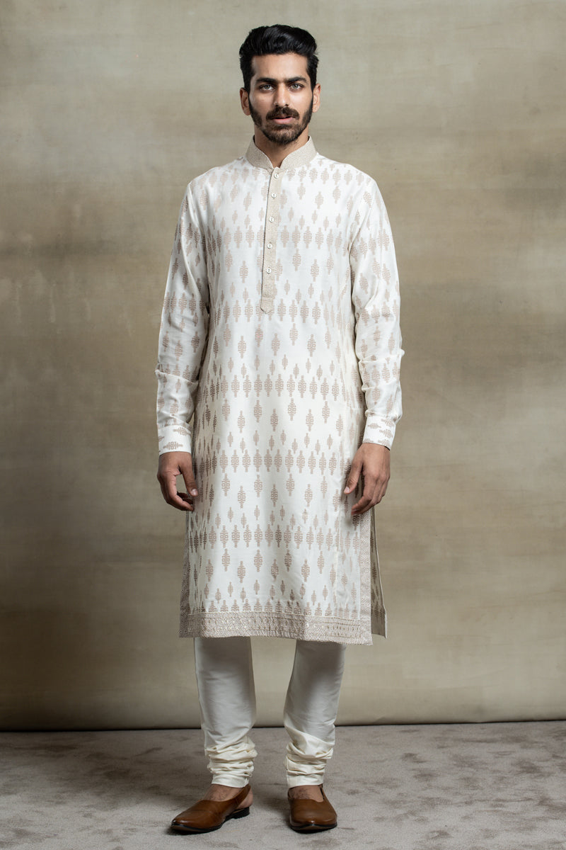 Ivory All Over Printed Kurta Set