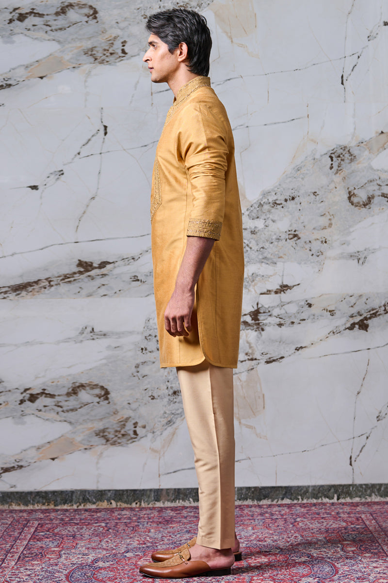 Yellow Ochre Printed Kurta Set