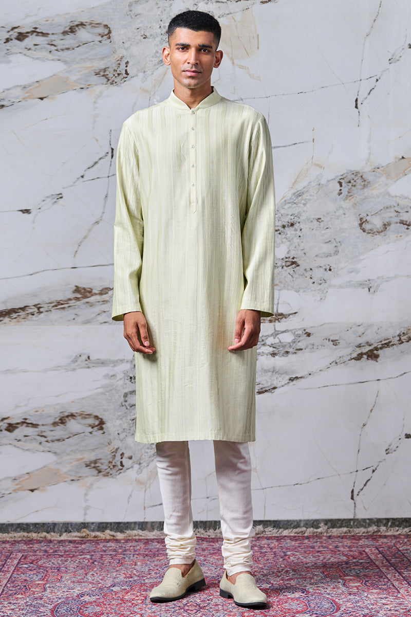 Light Green Textured Kurta Set