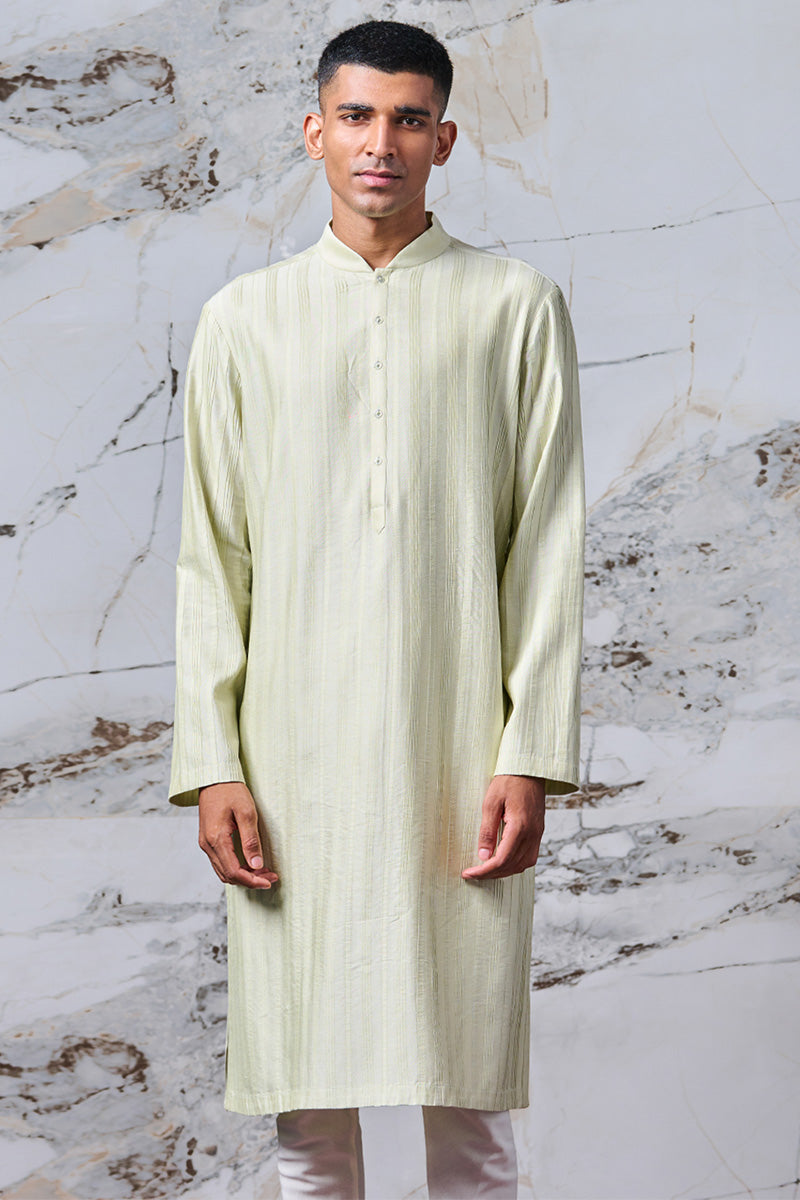 Light Green Textured Kurta Set