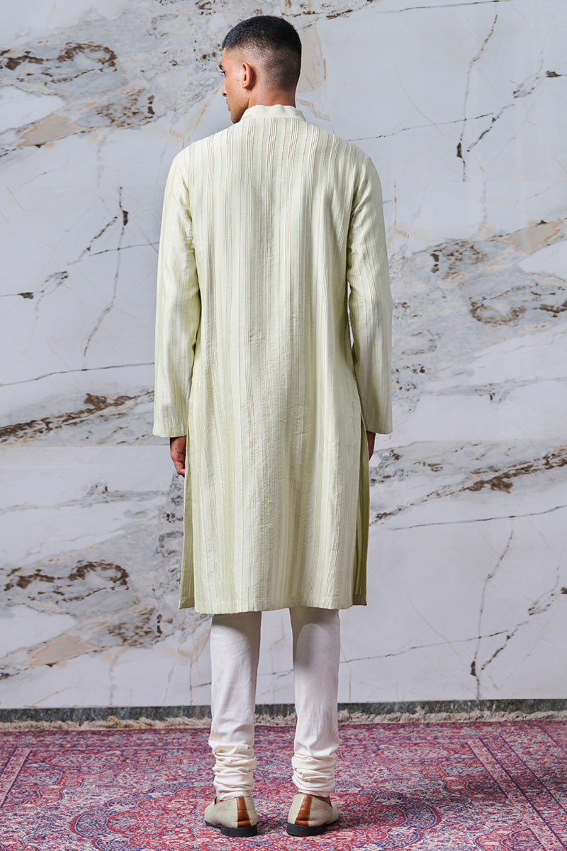 Light Green Textured Kurta Set