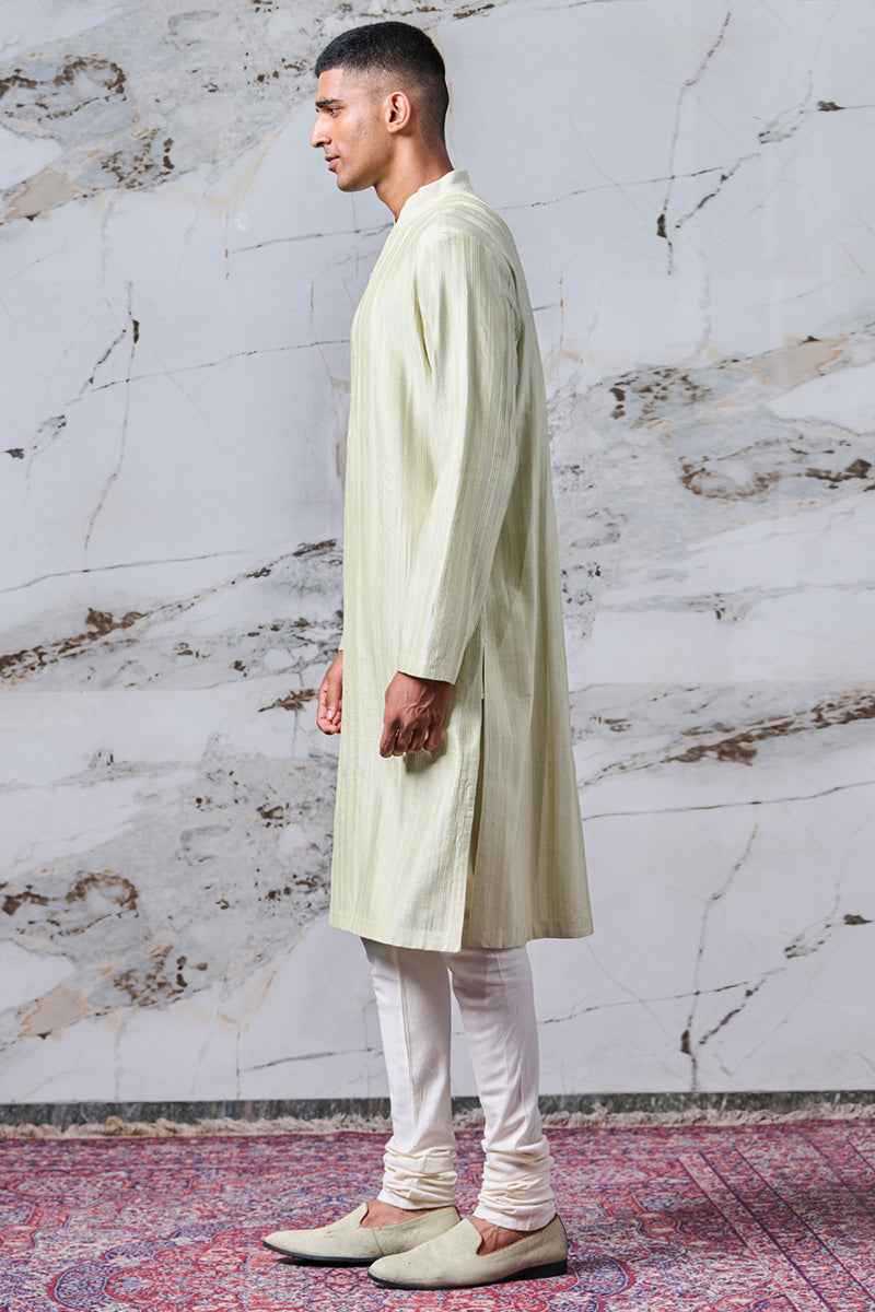 Light Green Textured Kurta Set