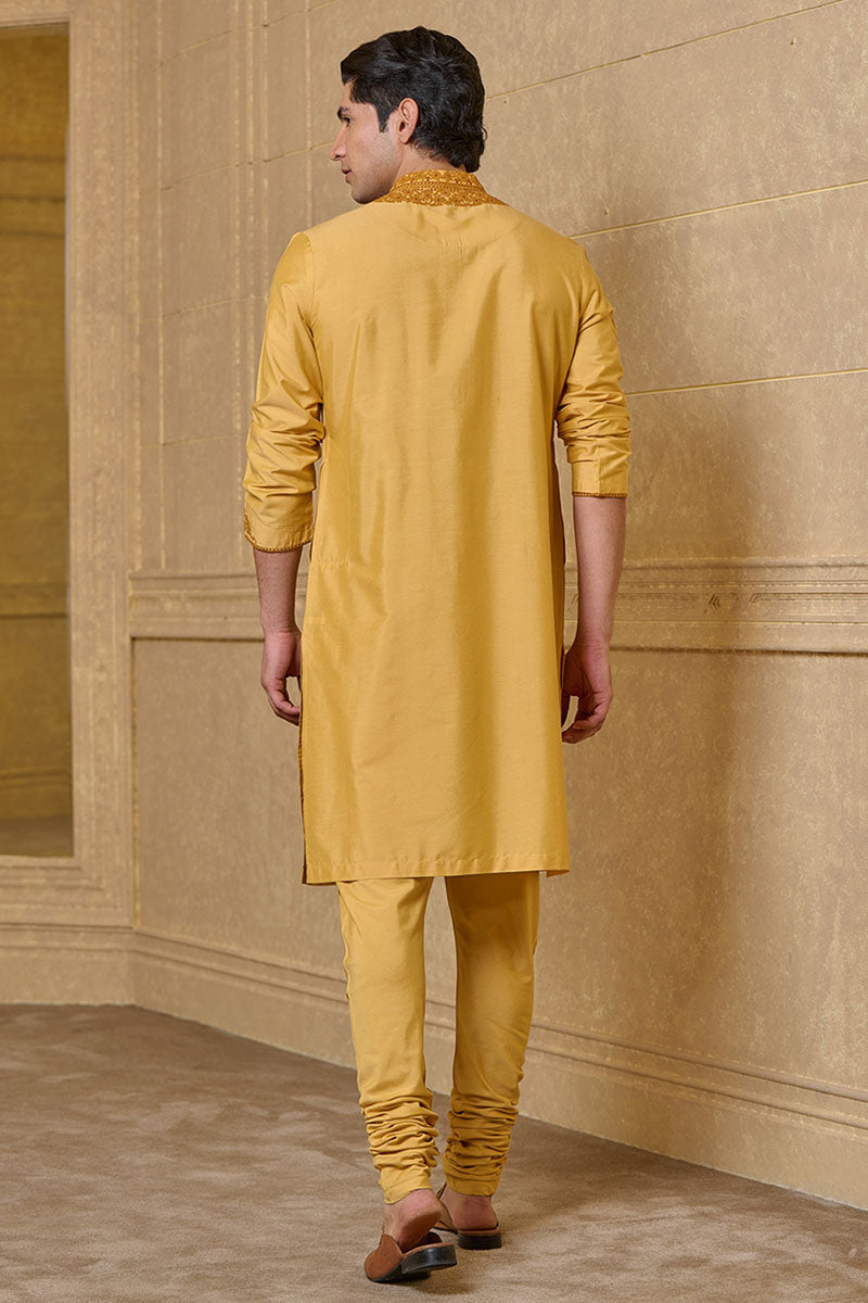 Yellow Ochre Thread Embroidered Kurta Set