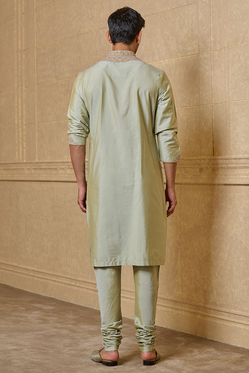 Olive Thread Embroidered Kurta Set