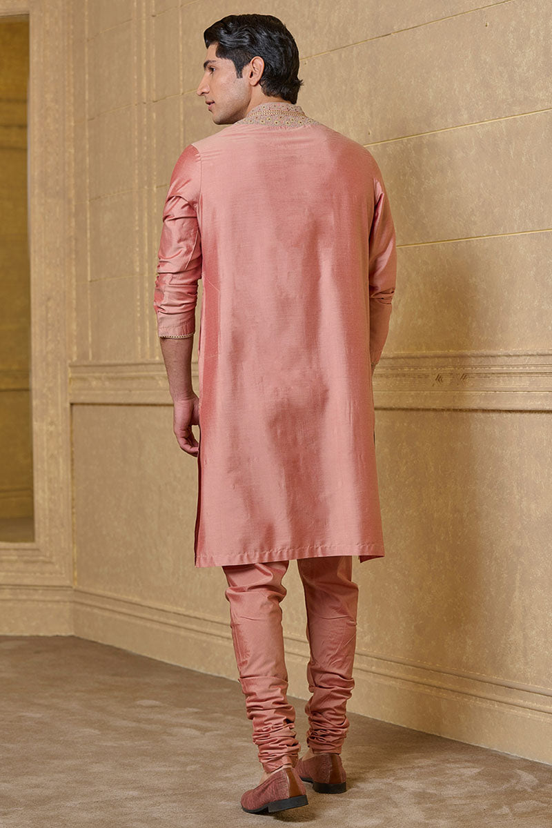 Pink Thread Embroidered Kurta Set