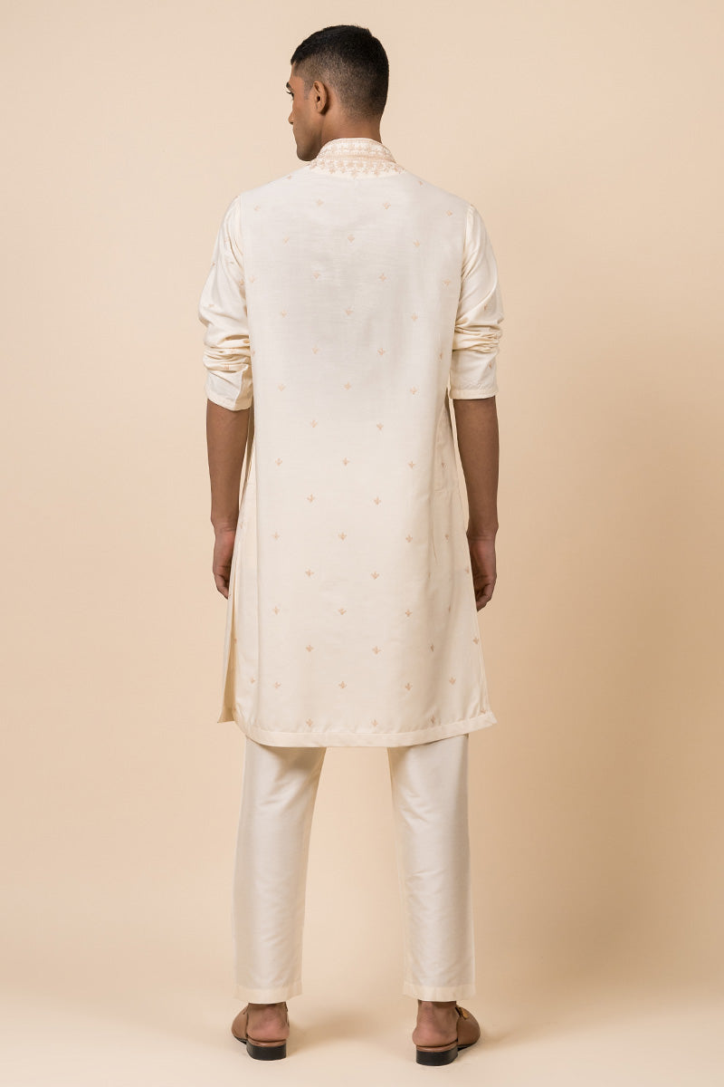 Ivory All Over Embroidered Kurta Set