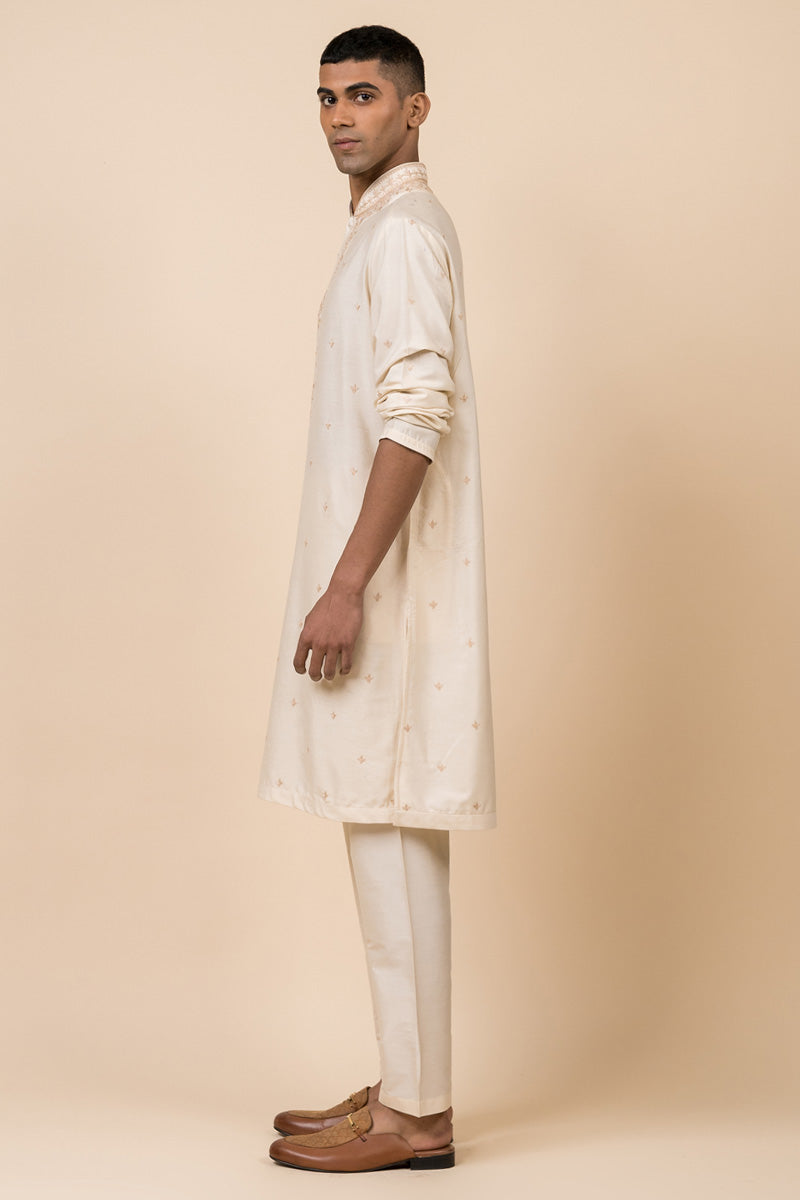 Ivory All Over Embroidered Kurta Set