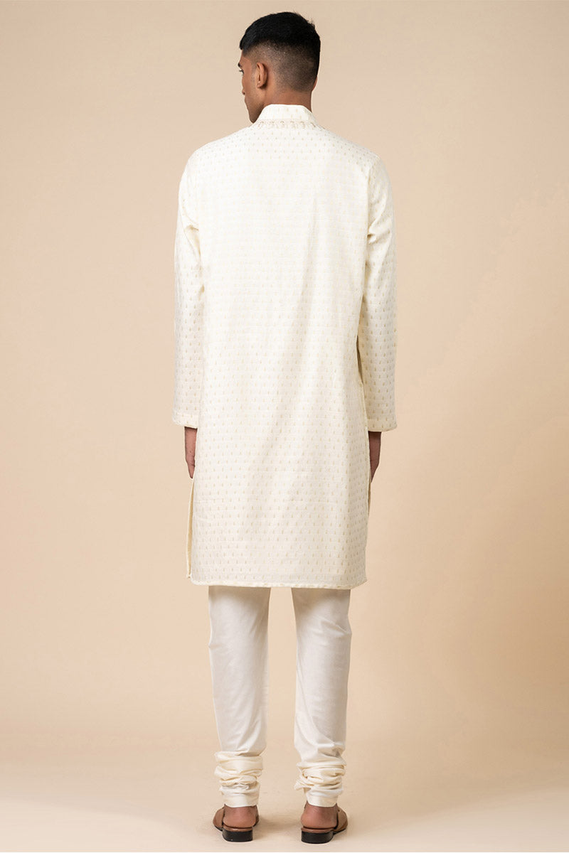 Ivory Textured Kurta Set