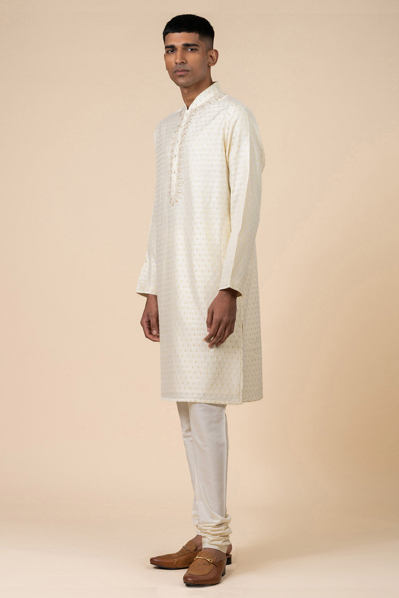 Ivory Textured Kurta Set