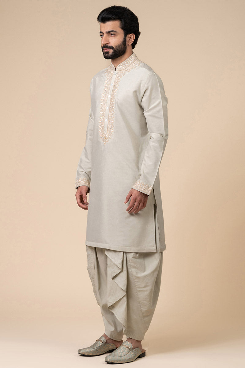 Light Green Kurta Set With Swarovski Detailing