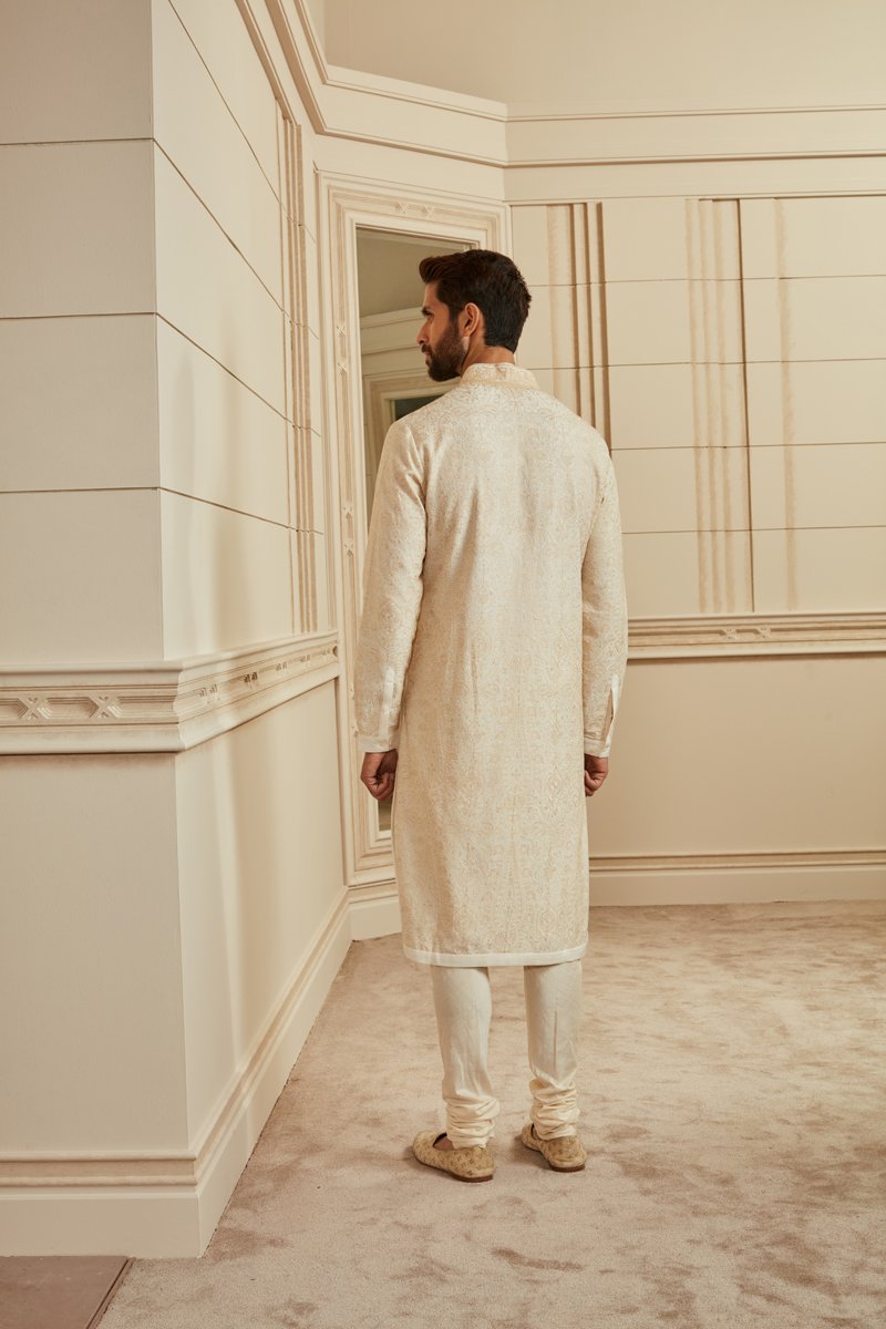 Ivory Thread Embroidered Kurta Set