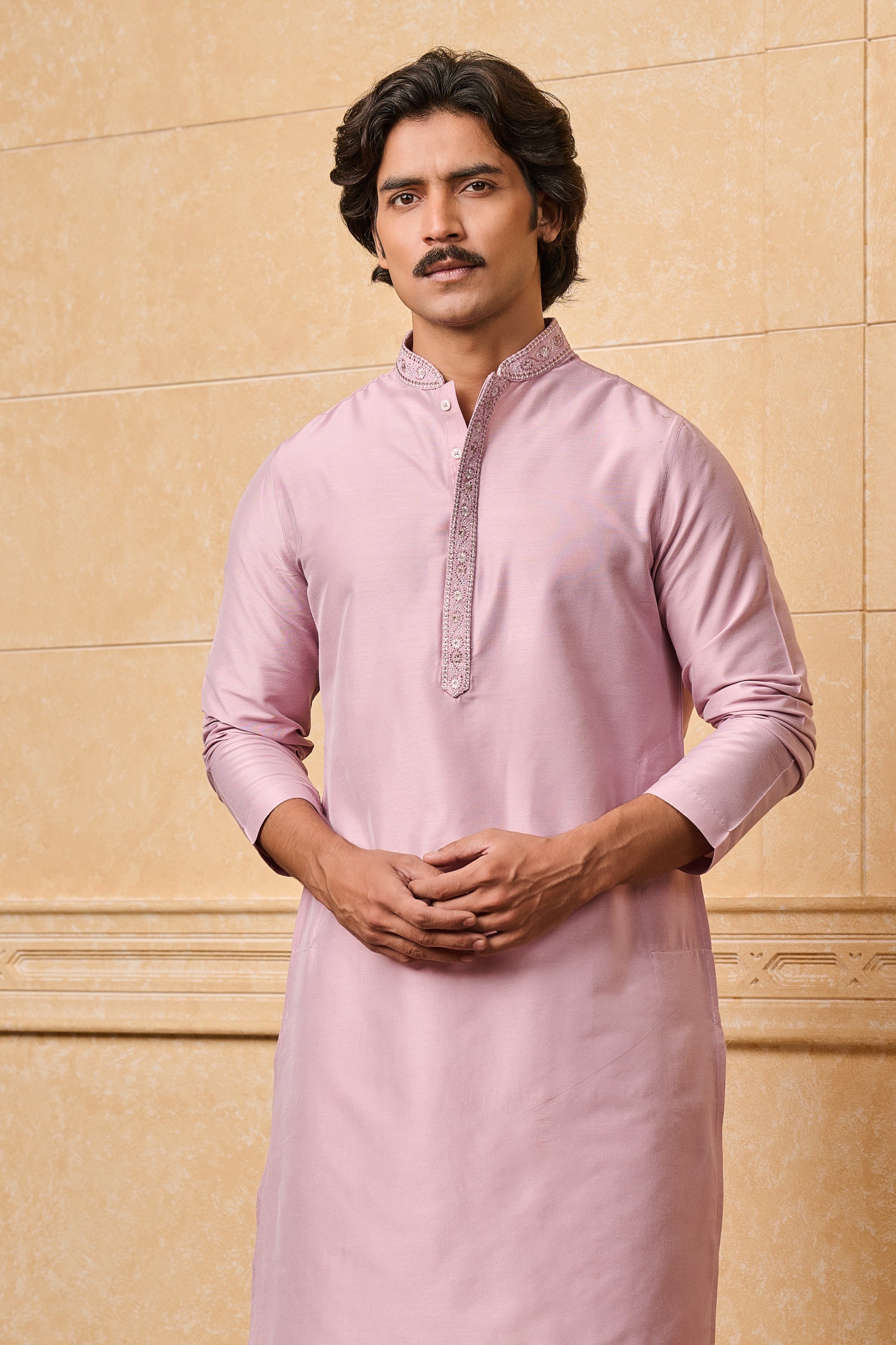 Lilac Embroidered Kurta Set