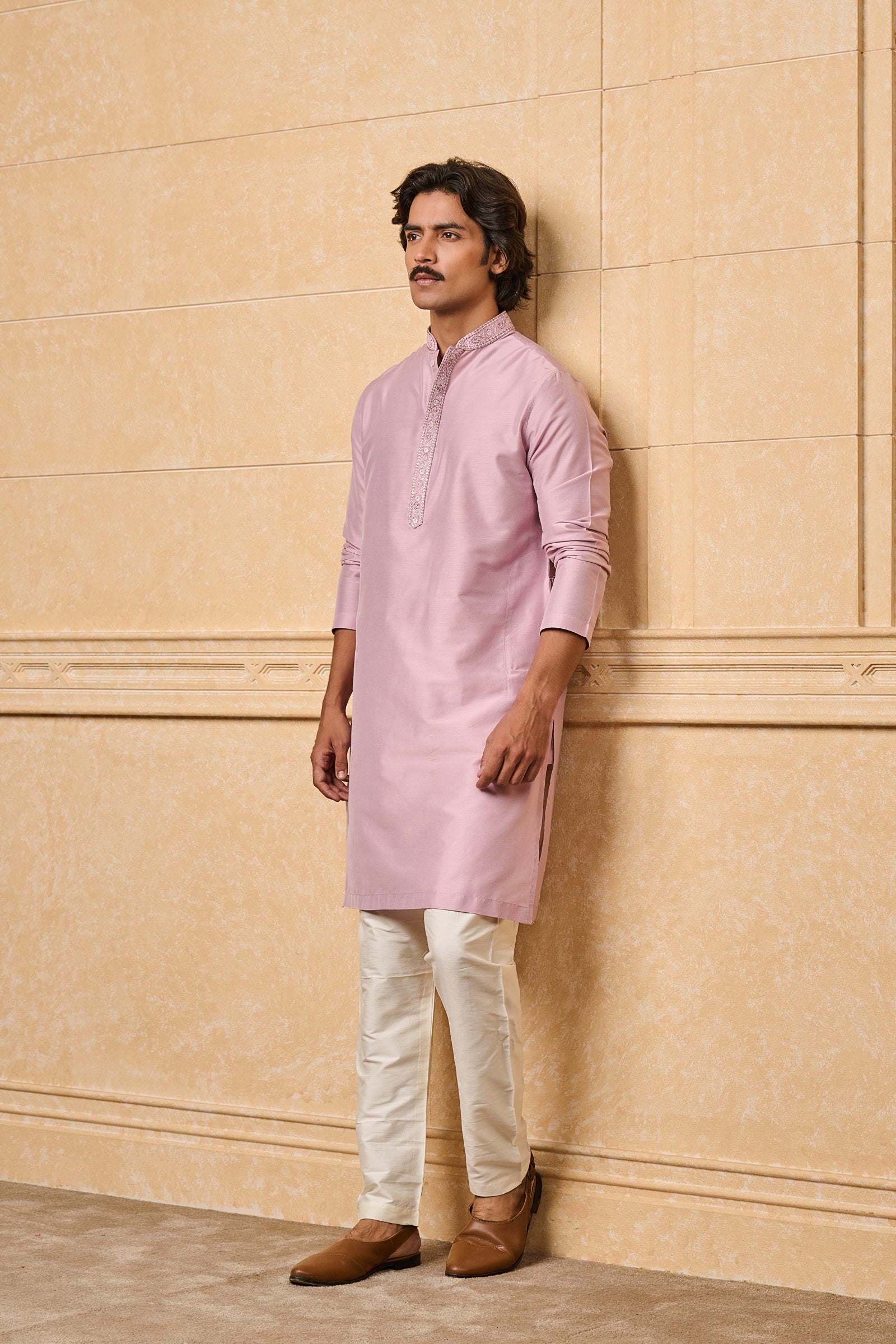 Lilac Embroidered Kurta Set