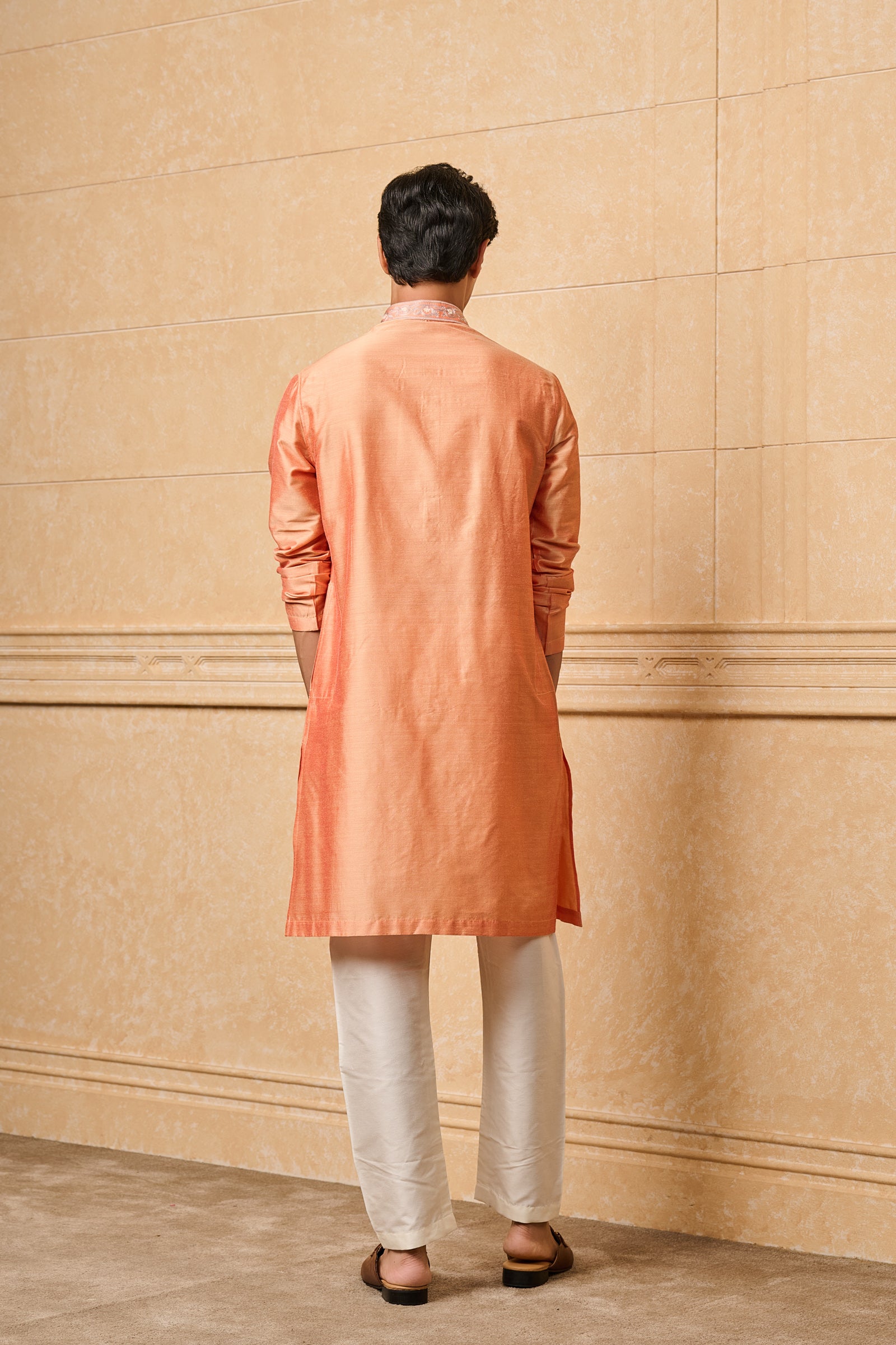 Peach Embroidered Kurta Set