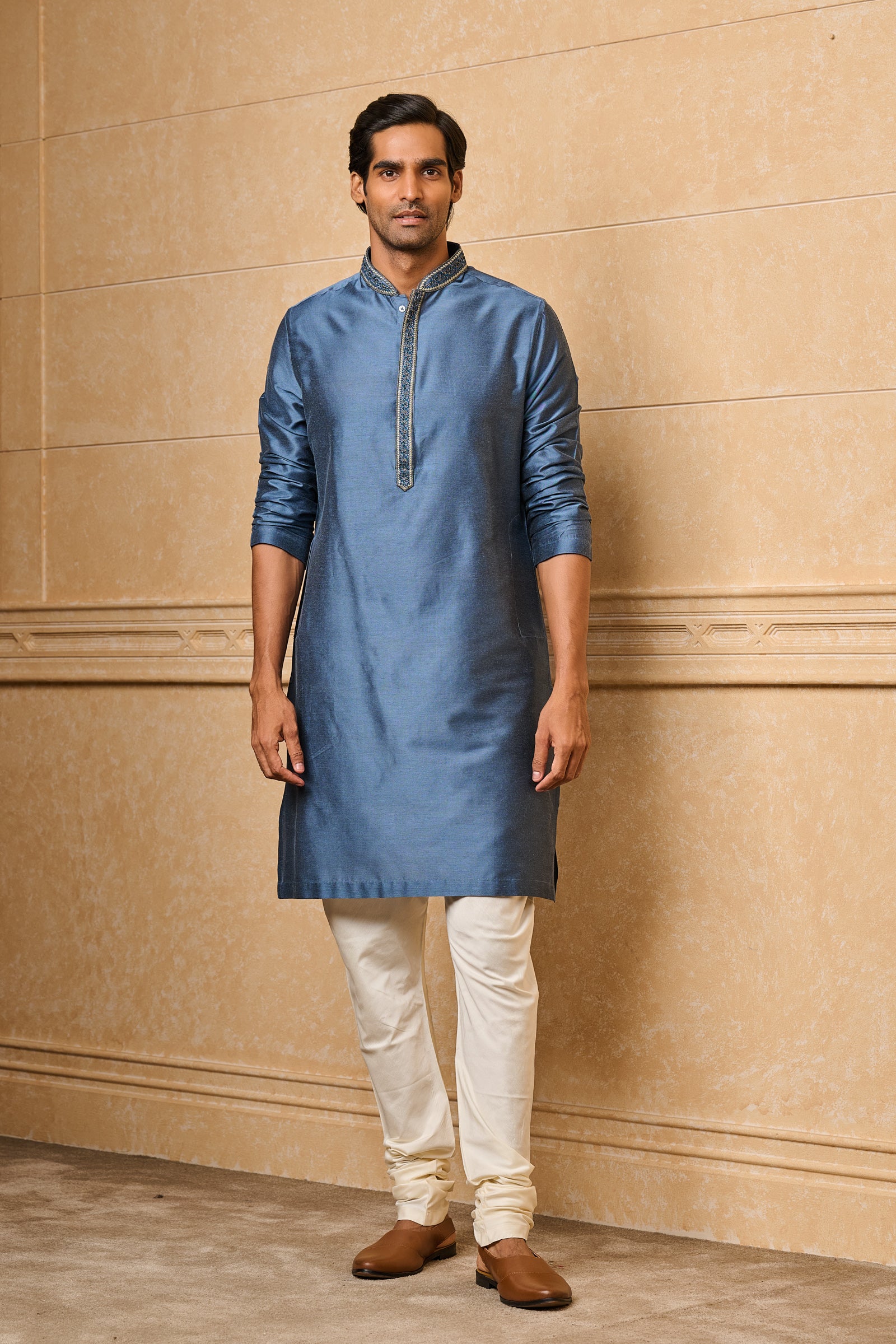 Blue Embroidered Kurta Set