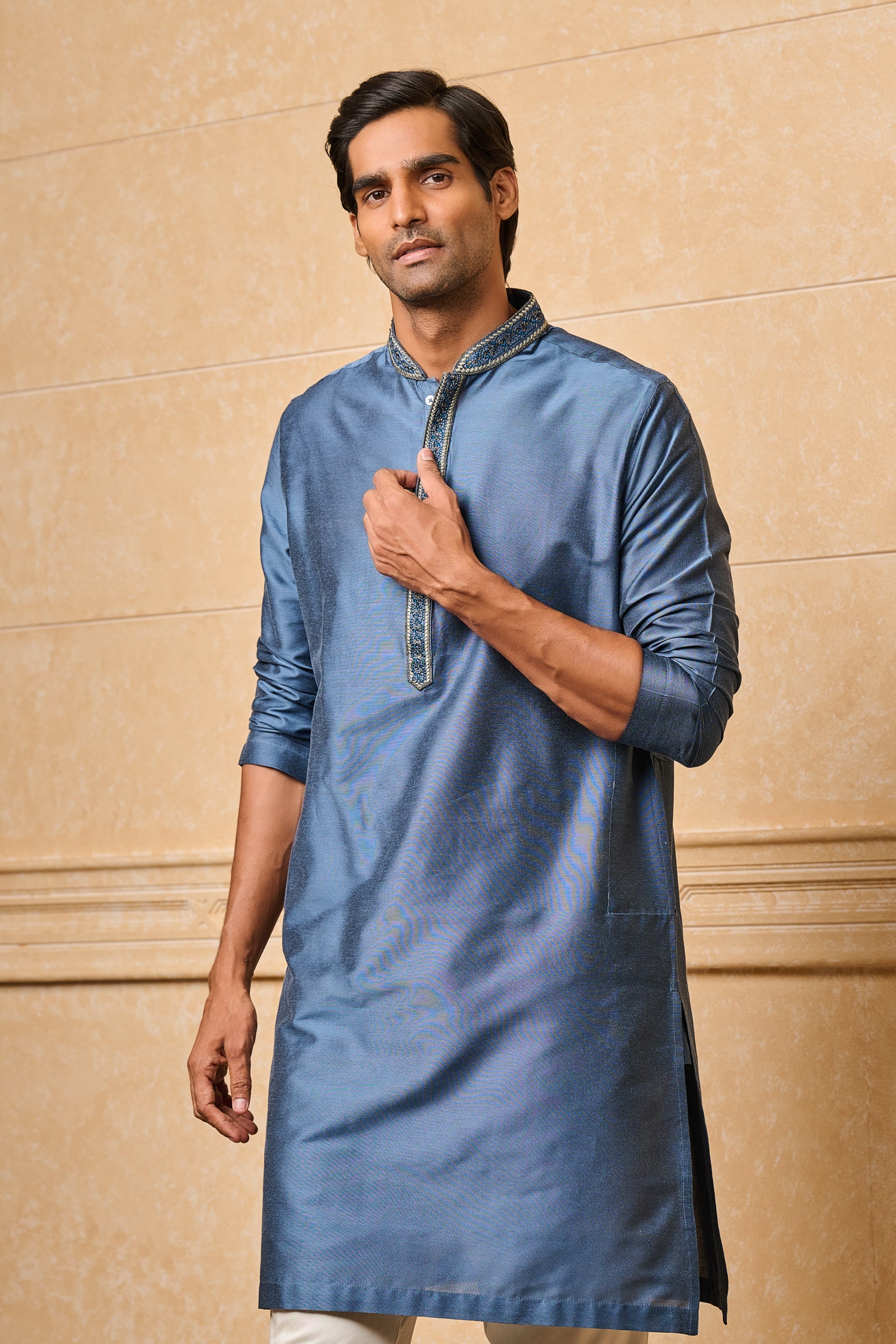 Blue Embroidered Kurta Set