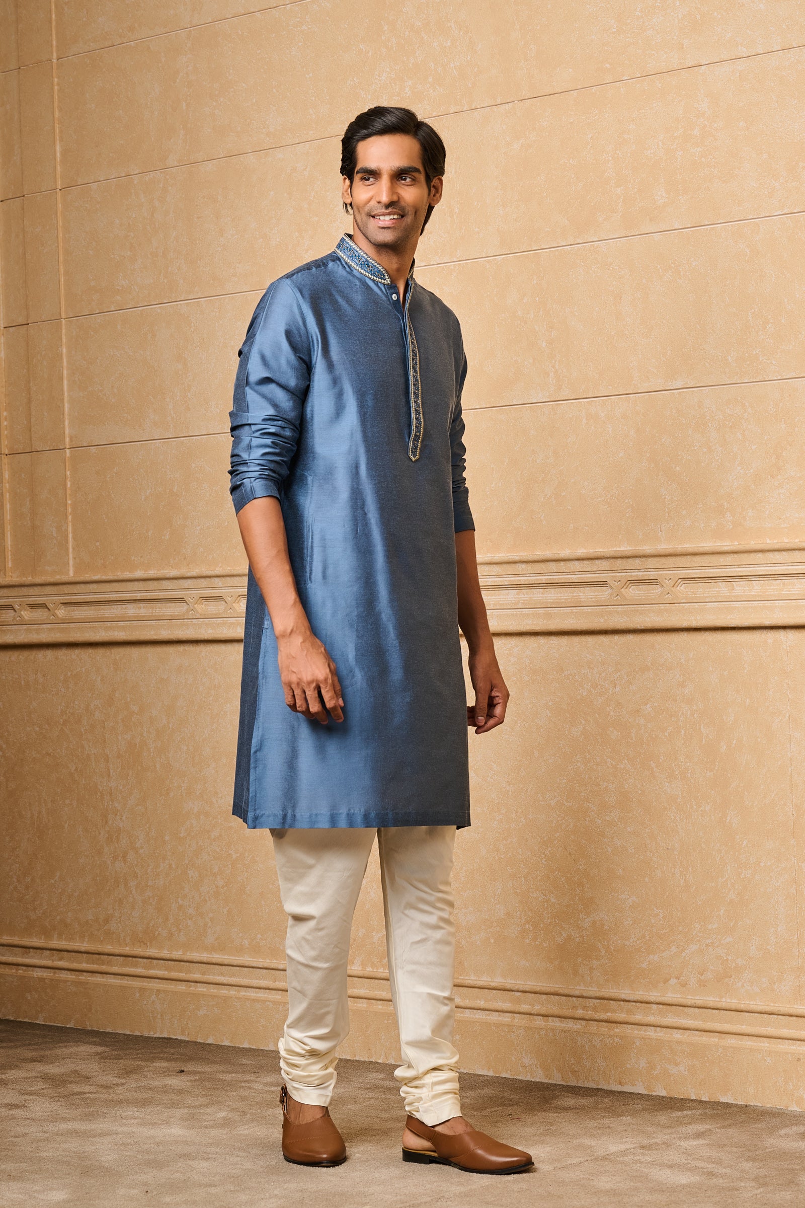 Blue Embroidered Kurta Set