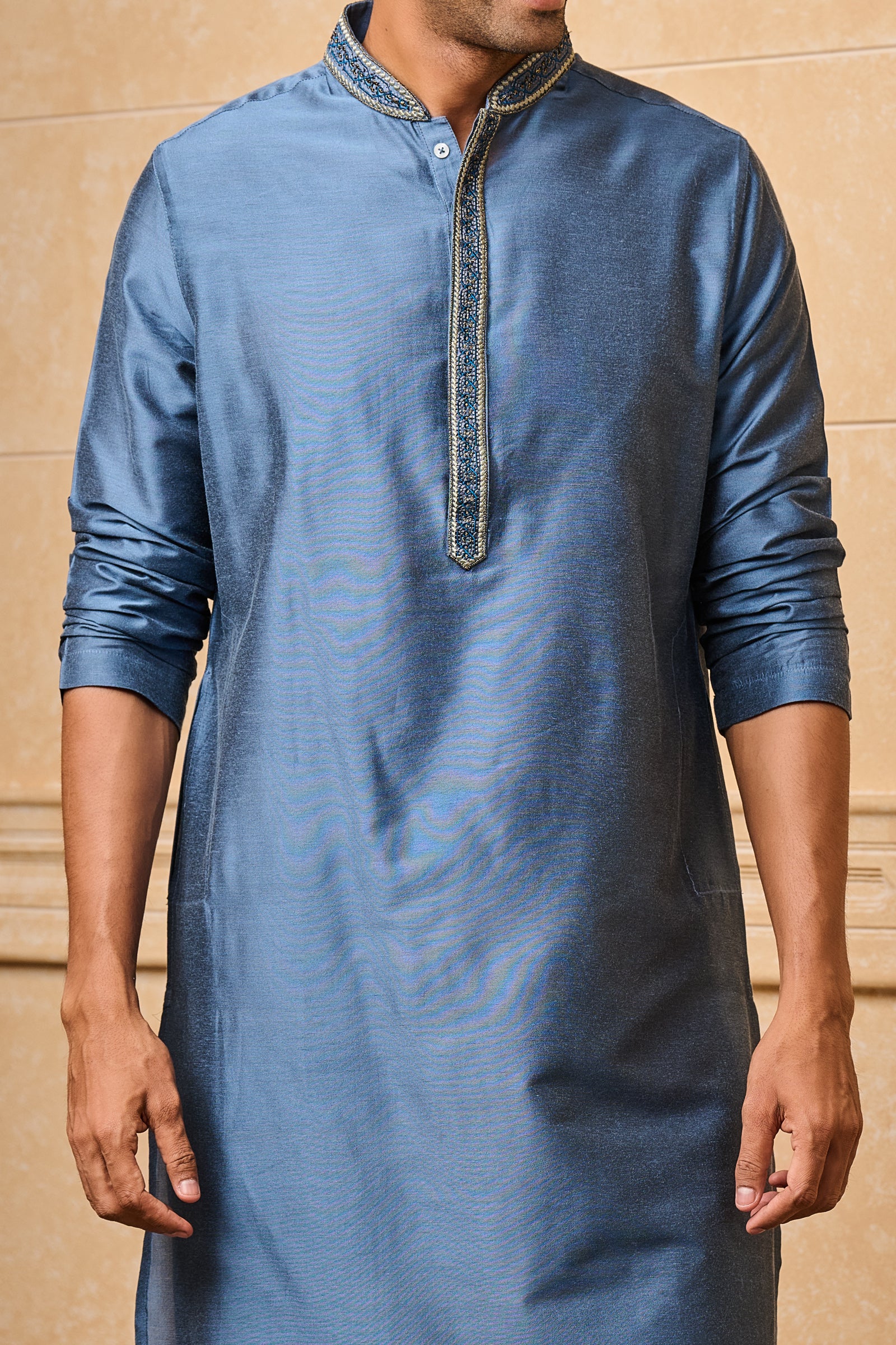 Blue Embroidered Kurta Set