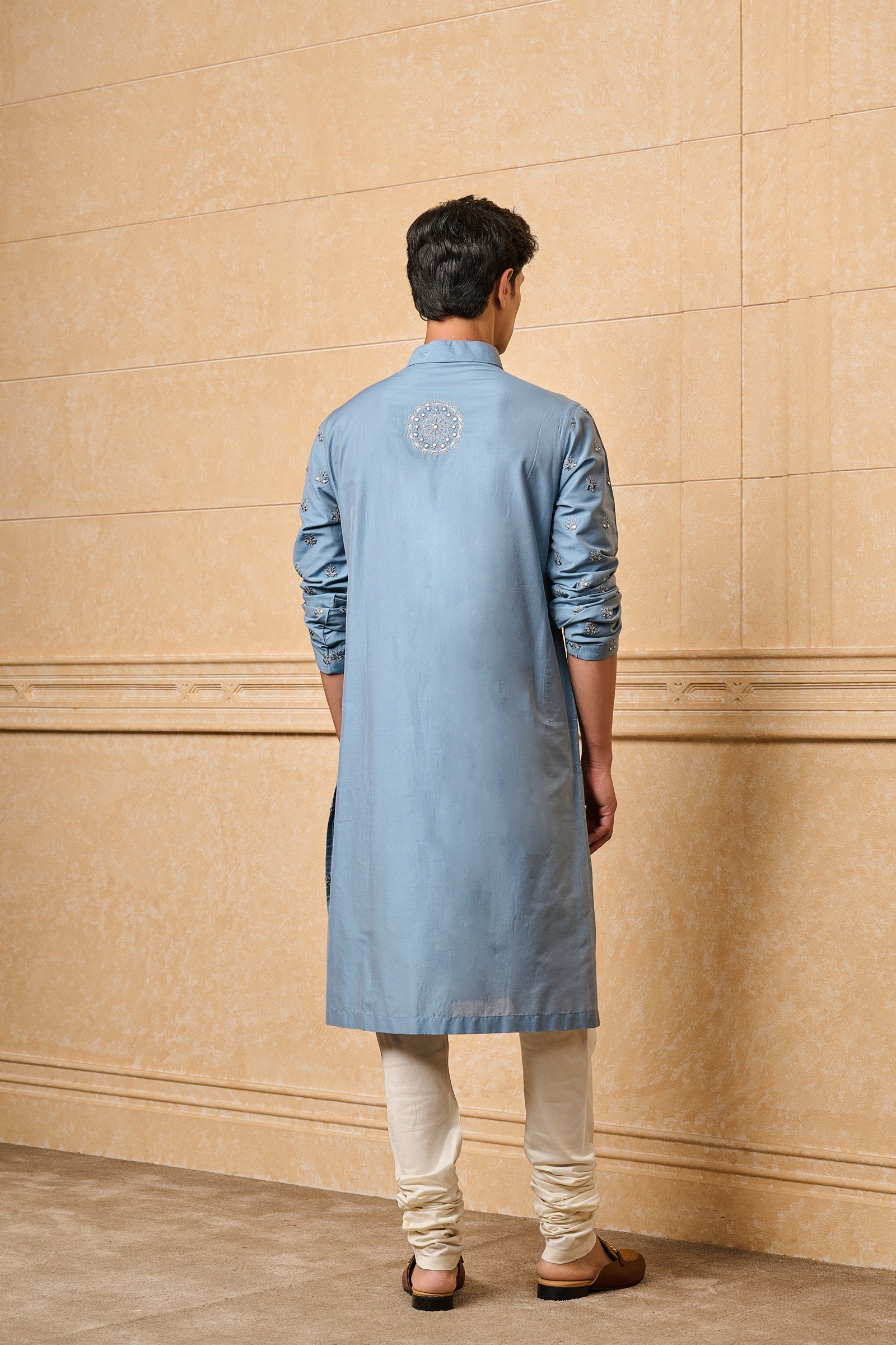 Light Blue All Over Embroidered Kurta Set