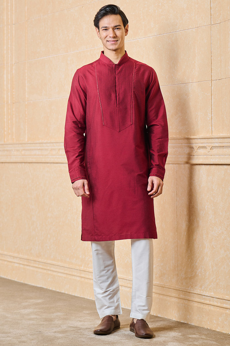 Kurta With Textured Front Yoke