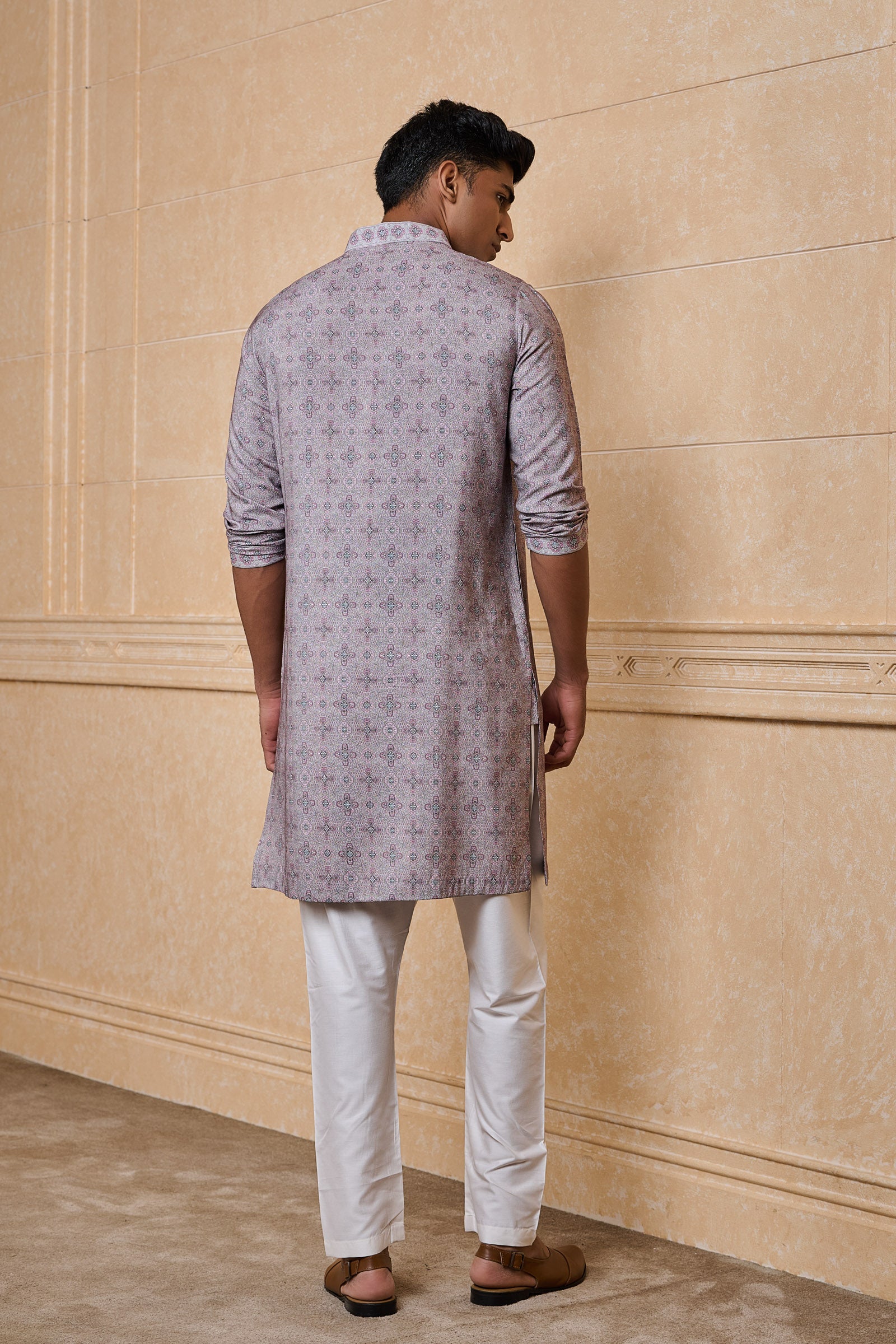 Multi-coloured Kurta Set With Mirror Yoke Detailing