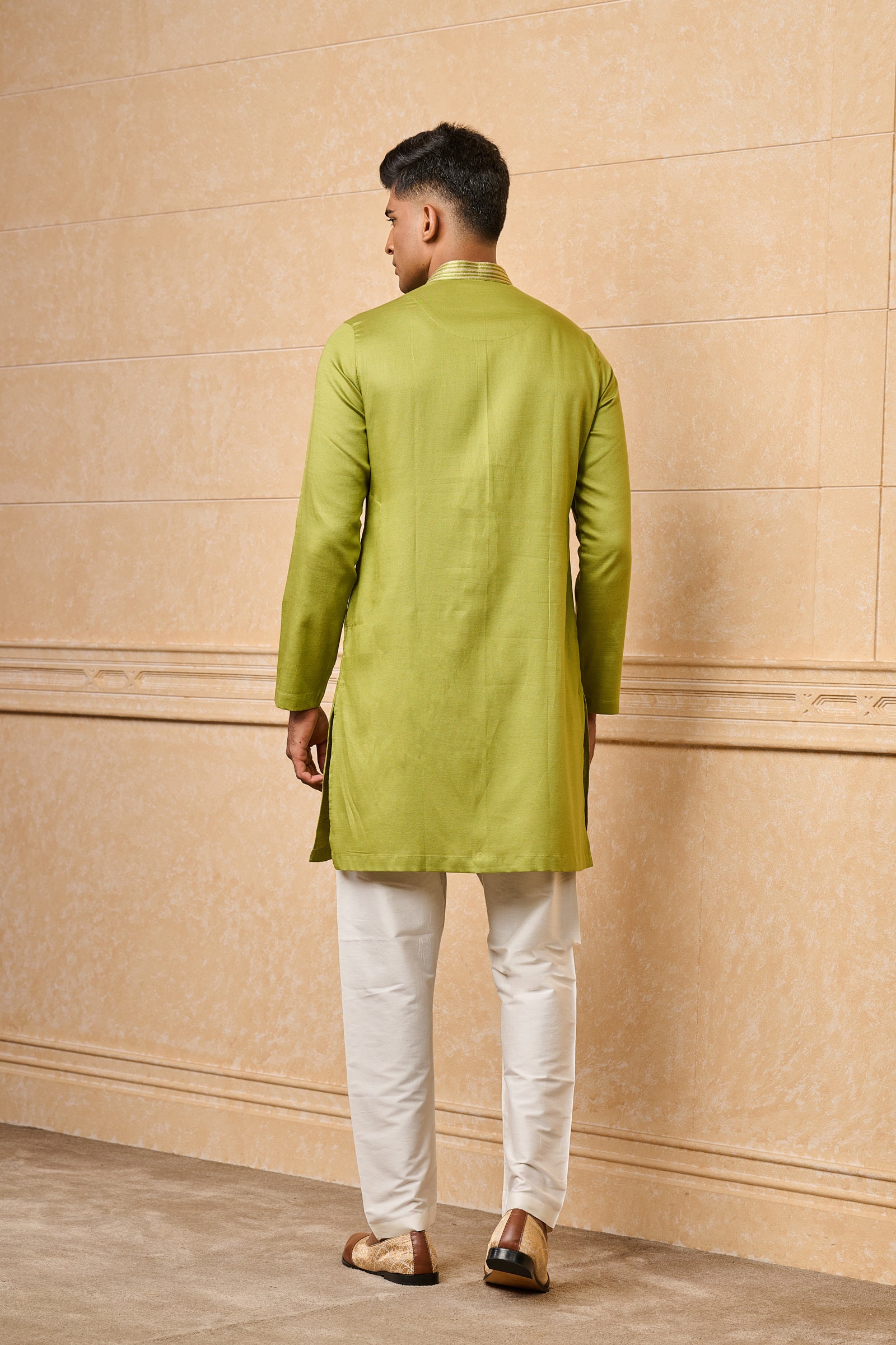 Light Green Embroidered Jacquard Kurta Set