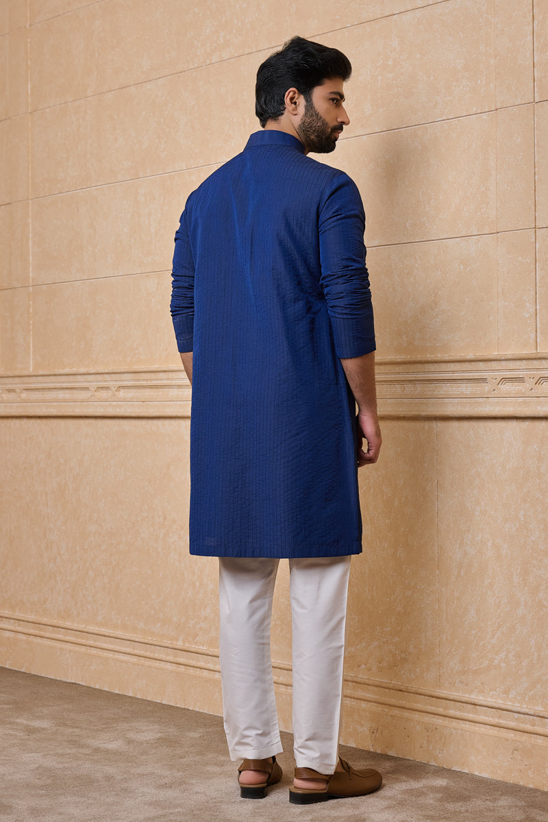 Medium Blue Patra Embroidered Kurta Set