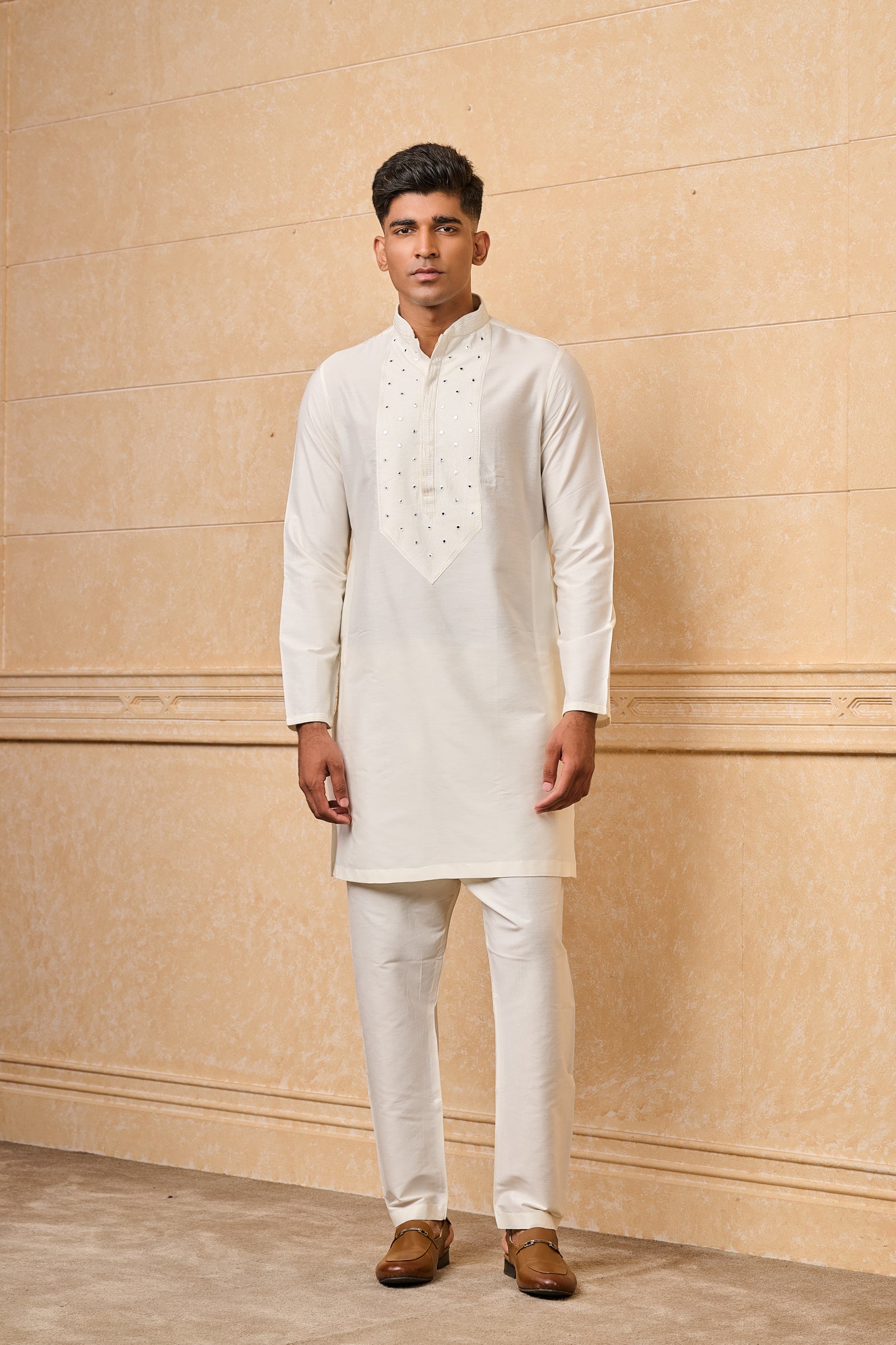 Ivory Patra Embroidered Kurta Set