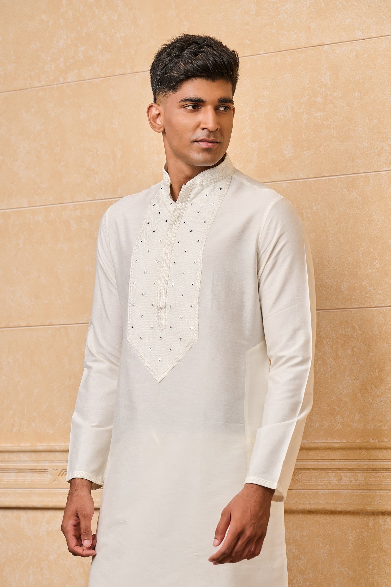 Ivory Patra Embroidered Kurta Set