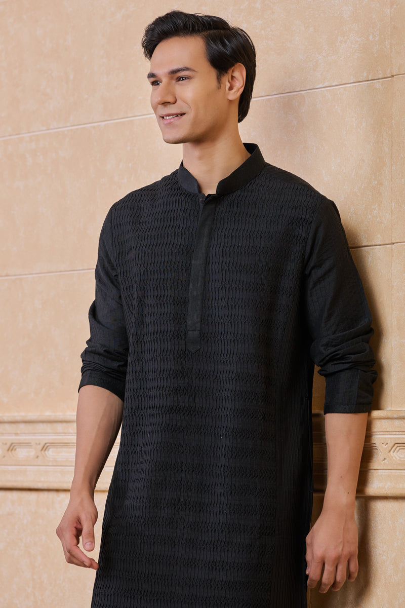 All Over Textured Kurta Set