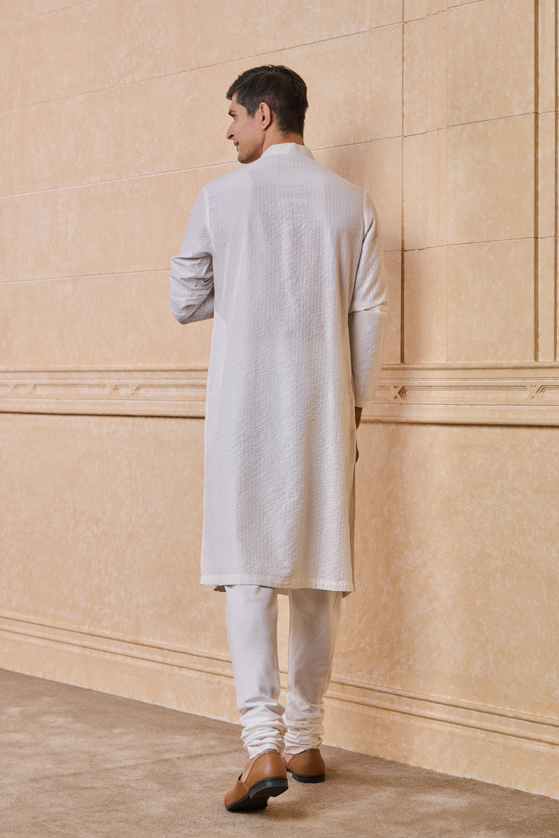 White All Over Textured Kurta Set