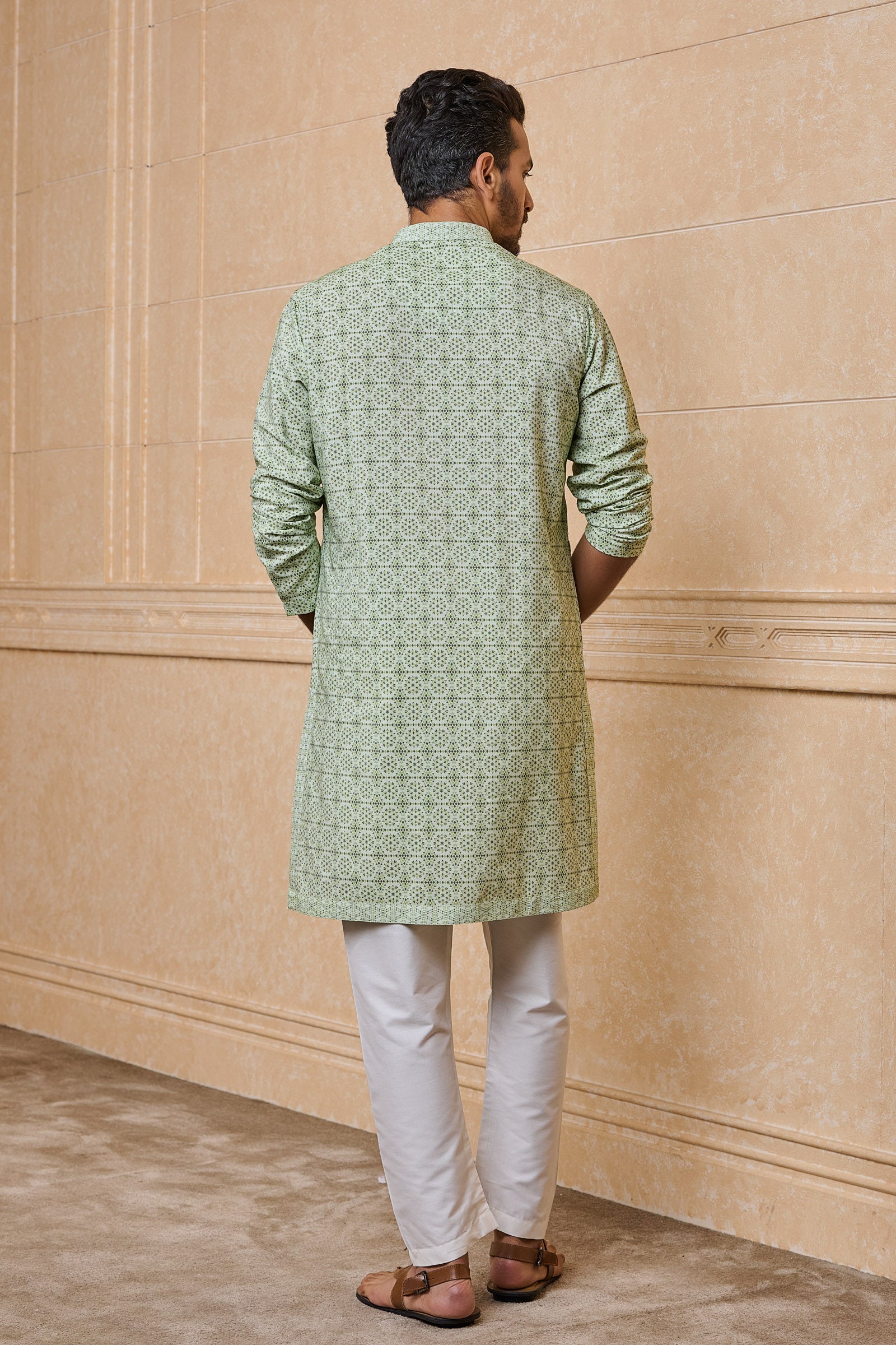 Green Printed Kurta Set