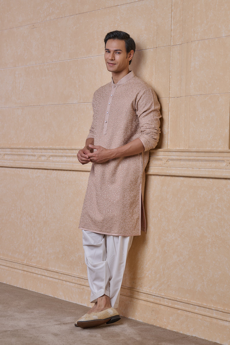 Pink Schiffili Kurta Set