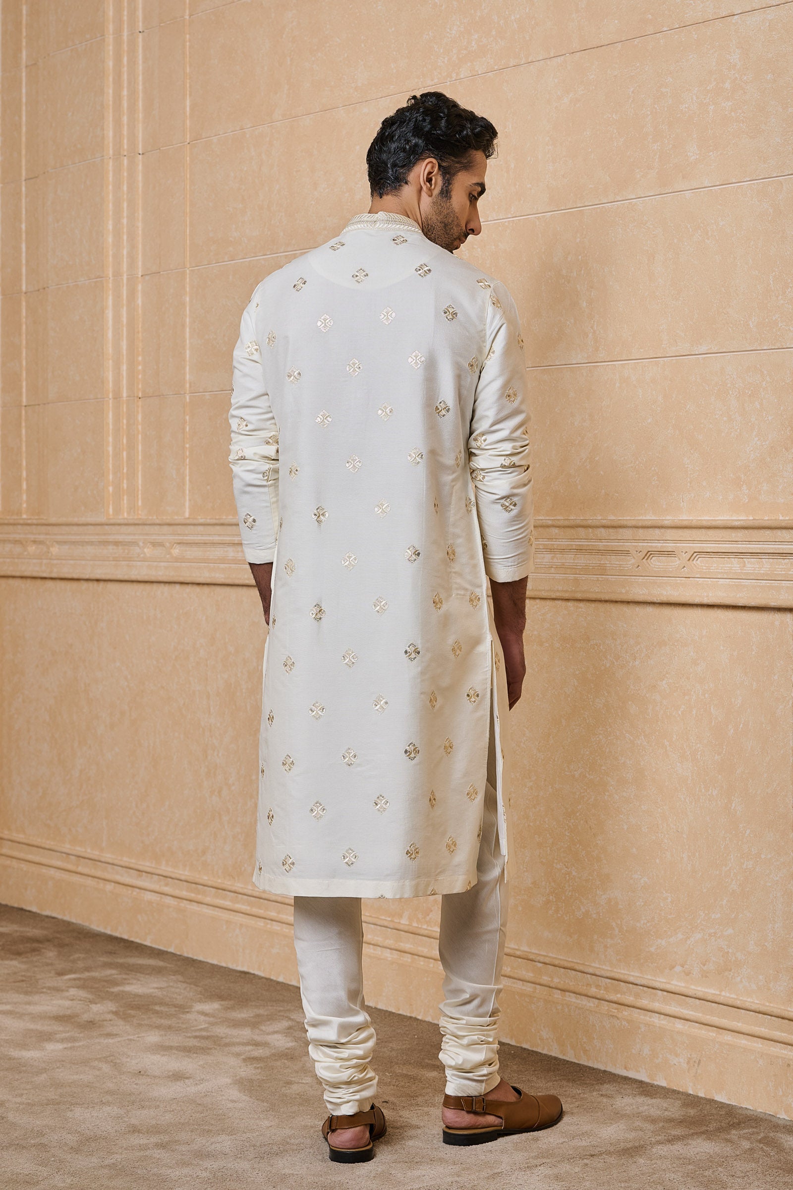 Ivory All Over Embroidered Kurta Set