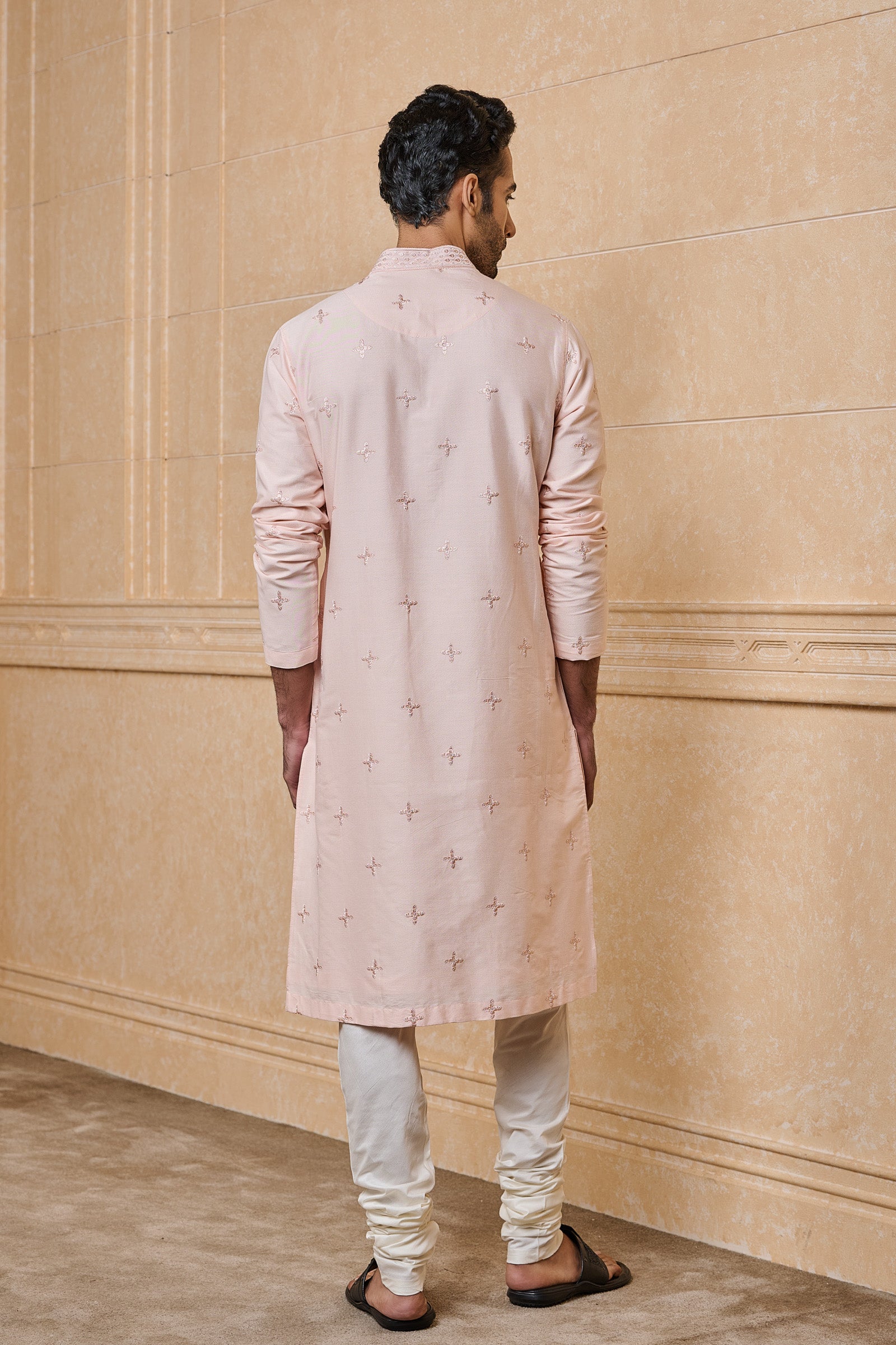 Pink All Over Embroidered Kurta Set