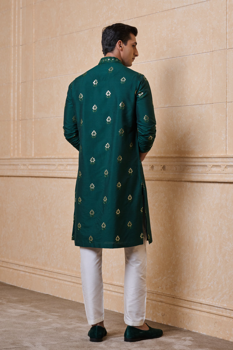 Green All Over Embroidered Kurta Set