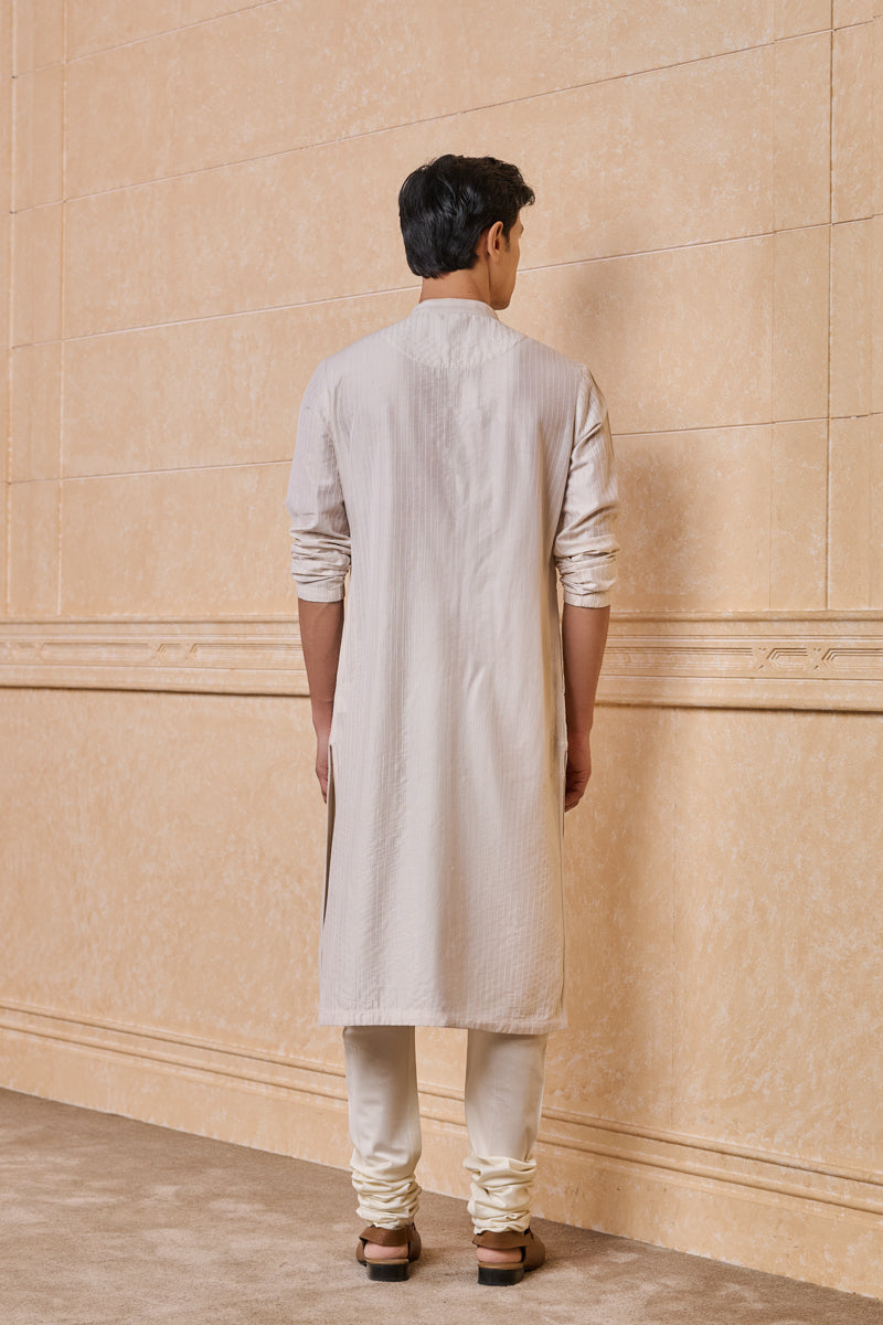 Ivory All Over Textured Kurta Set