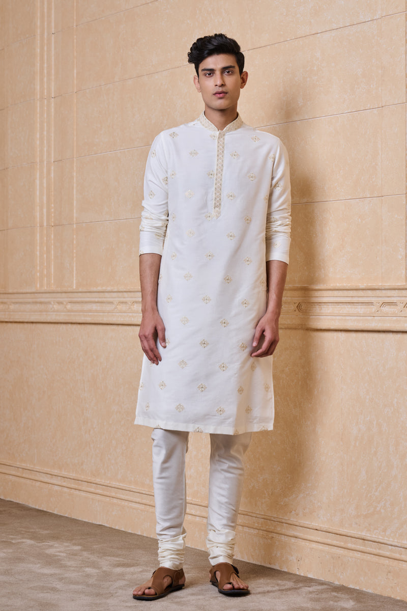 Ivory All Over Embroidered Kurta Set