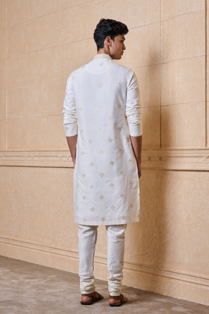 Ivory All Over Embroidered Kurta Set