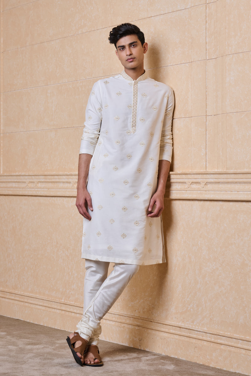 Ivory All Over Embroidered Kurta Set