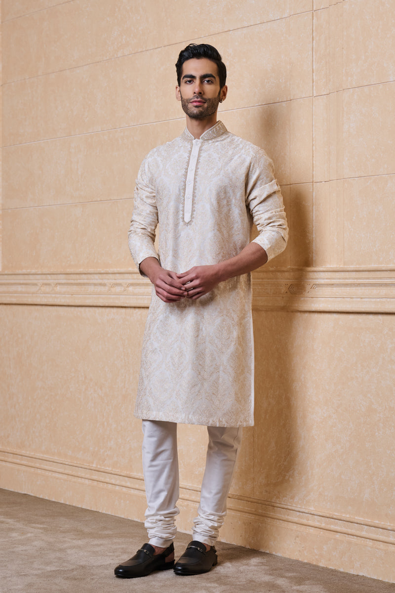 Ivory All Over Embroidered Kurta Set