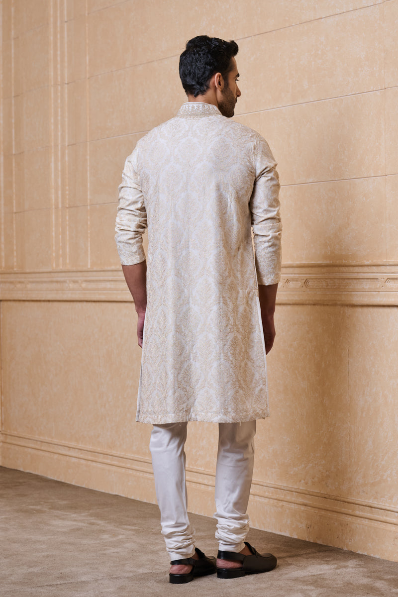 Ivory All Over Embroidered Kurta Set