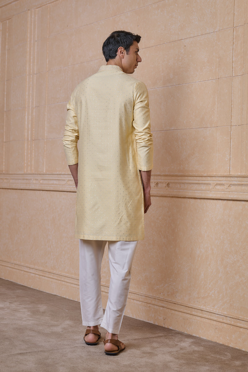 Gold Jacquard Kurta Set