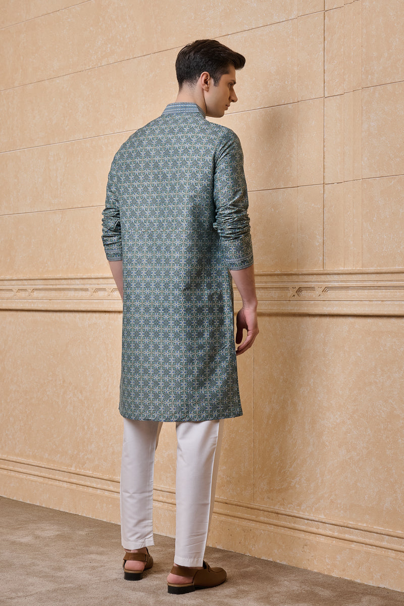 Light Blue All Over Printed Kurta Set