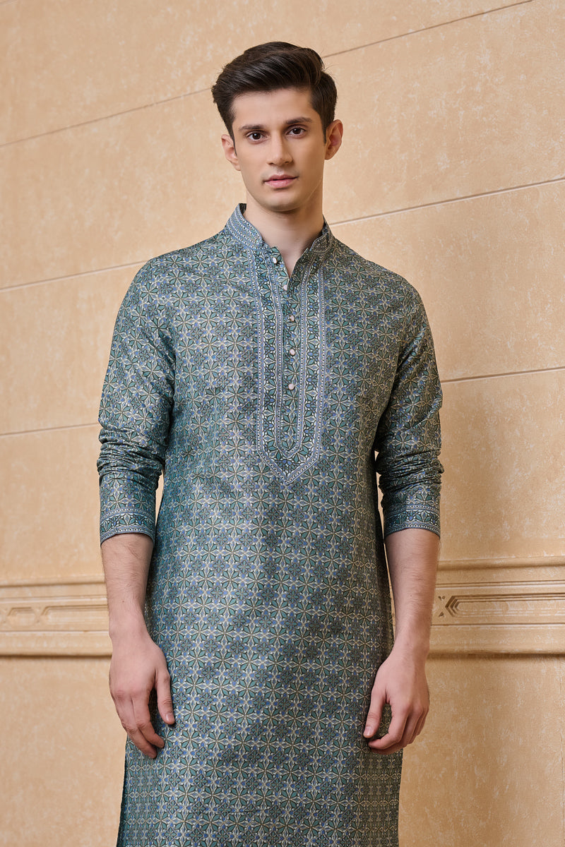 Light Blue All Over Printed Kurta Set