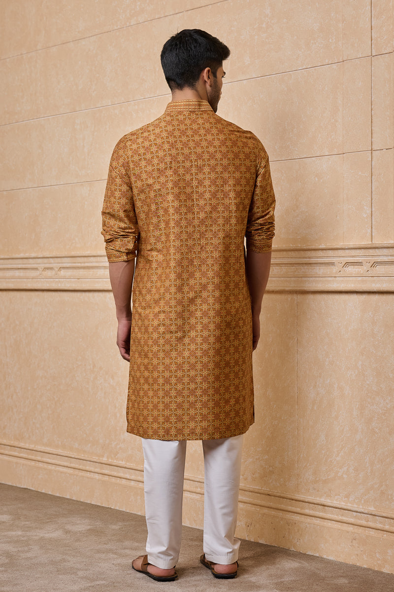 Yellow All Over Printed Kurta Set