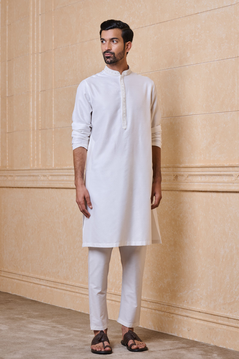 Ivory Jacquard Kurta Set