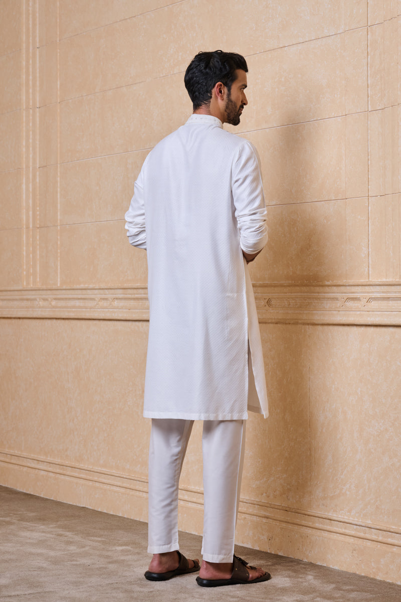 Ivory Jacquard Kurta Set